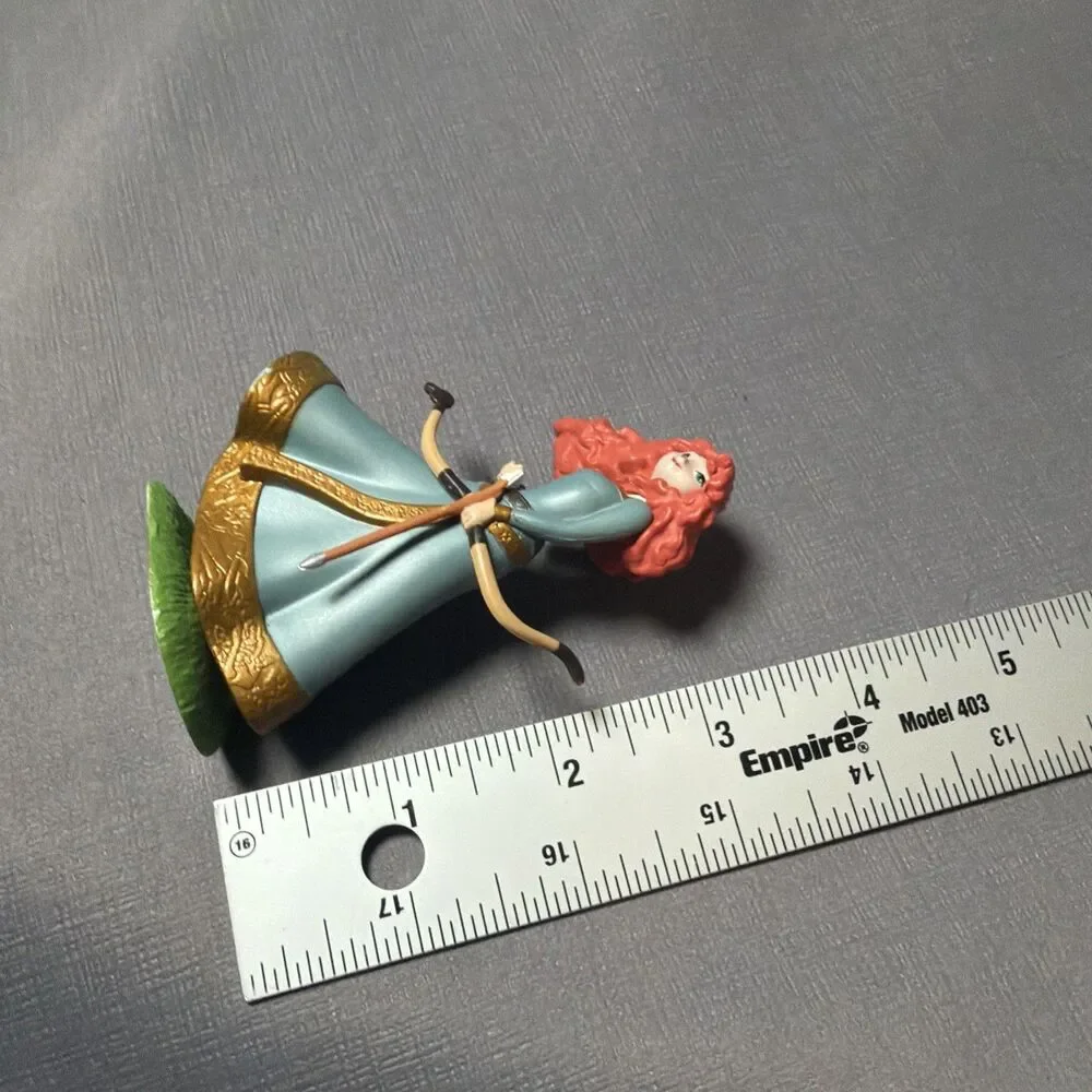 Disney Merida Figurine Blue Dress Gold Trim Bow Arrow Brave-M